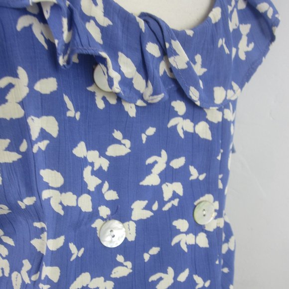 COPY - Vtg EILEEN WEST CottageCore Blue Floral Dress 10 - Picture 7 of 11
